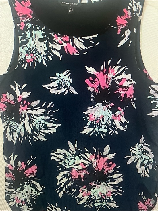 Banana Republic Tops - Banana Republic Navy Floral Tank with Pink & Mint Accents